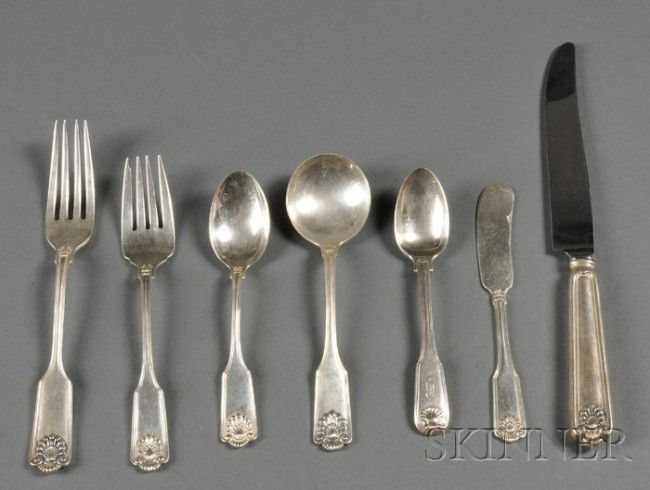 7 1//8/" Frank Smith Fiddle Shell Alden Sterling Silver Oval Soup Dessert Spoon